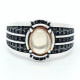 Anillo de plata de ley 100% 925 para hombre, con piedra CZ, líneas de piedra CZ champán/Negro, anillo exquisito para hombre, anillo de boda de fiesta - malaquita tienda 36