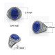 Anillo de plata de ley 100% 925 para hombre, ancla de corona de piedra de lapislázuli Natural azul, piedra de circón negro, anillo de boda para fiesta, joyería fina - malaquita tienda 36