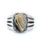 Anillo de plata 925 con piedra de ágata Natural para hombre, sortija de boda con diseño Simple y elegante, tres líneas, joyería fina - malaquita tienda 36