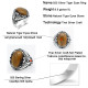 Anillo de Plata de Ley 925 con diseño de Ojos de tigre Natural para hombre, sortija fina con diseño de alas de mariposa y corazón, estilo Casual, bonito, para boda - malaquita tienda 36