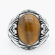 Anillo de Plata de Ley 925 con diseño de Ojos de tigre Natural para hombre, sortija fina con diseño de alas de mariposa y corazón, estilo Casual, bonito, para boda - malaquita tienda 36