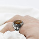 Anillo de Plata de Ley 925 con diseño de Ojos de tigre Natural para hombre, sortija fina con diseño de alas de mariposa y corazón, estilo Casual, bonito, para boda - malaquita tienda 36