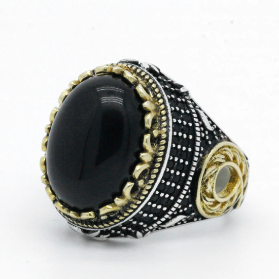 Anillo Vintage de ágata Natural para hombre, de plata 925 pura auténtica, anillo Con garra de trébol de la suerte, joyería fina de piedra CZ, regalo de moda - malaquita tienda 36