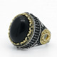 Anillo Vintage de ágata Natural para hombre, de plata 925 pura auténtica, anillo Con garra de trébol de la suerte, joyería fina de piedra CZ, regalo de moda - malaquita tienda 36