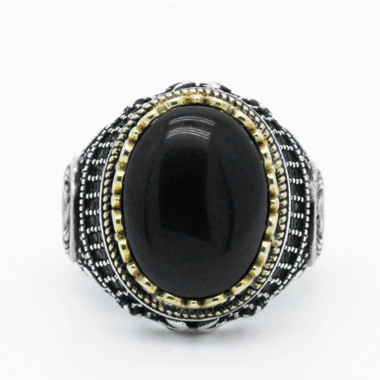 Anillo Vintage de ágata Natural para hombre, de plata 925 pura auténtica, anillo Con garra de trébol de la suerte, joyería fina de piedra CZ, regalo de moda - malaquita tienda 36