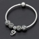 Pulseras de plata esterlina 925 para mujer, abalorios colgantes, cuentas de corazón de flores, circonita deslumbrante, regalo de joyería artesanal para mujer, regalo de boda - malaquita tienda 36
