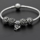 Pulseras de plata esterlina 925 para mujer, abalorios colgantes, cuentas de corazón de flores, circonita deslumbrante, regalo de joyería artesanal para mujer, regalo de boda - malaquita tienda 36