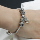 Pulseras de plata esterlina 925 para mujer, abalorios colgantes, cuentas de corazón de flores, circonita deslumbrante, regalo de joyería artesanal para mujer, regalo de boda - malaquita tienda 36