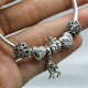 Abalorios de plata esterlina 925 pura, abalorios de animales, elefante, hipopótamo, corazones, pulsera artesanal - malaquita tienda 36