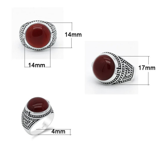 Anillos de Onyx Natural para mujer, anillo de piedra con banda de flores para hombre y mujer, joyería de moda antigua, anillos de plata de ley 925 para hombre, anillos de sello - malaquita tienda 36