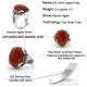 Anillo grande de Plata de Ley 925 para hombre, piedra de ágata Natural roja, líneas rojas de CZ, anillo Vintage para fiesta, estilo fresco, anillo de Turquía - malaquita tienda 36