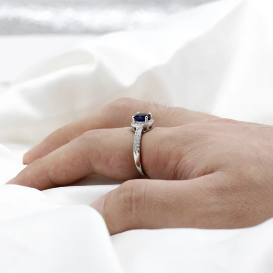 Anillo clásico romántico para mujer, de plata 925 con zafiro, Esmeralda, amatista, circonita, joyería de piedras preciosas, regalos de fiesta de boda al por mayor - malaquita tienda 36