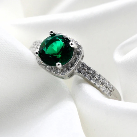 Anillo de circonia cúbica para mujer, de Plata de Ley 925 auténtica, con piedra cuadrada de circonita, regalo de aniversario de boda, joyería fina - malaquita tienda 36