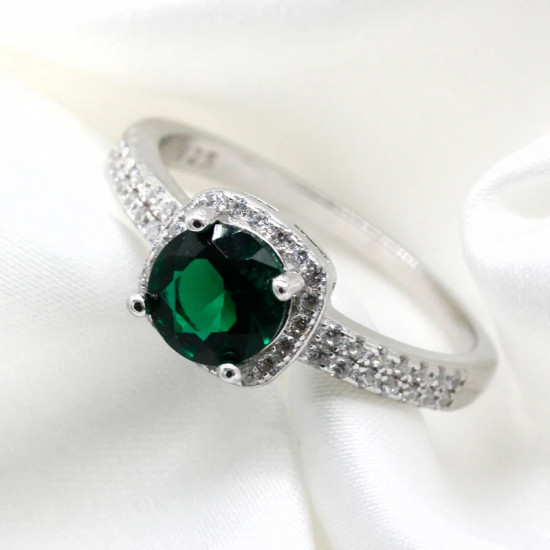 Anillo de circonia cúbica para mujer, de Plata de Ley 925 auténtica, con piedra cuadrada de circonita, regalo de aniversario de boda, joyería fina - malaquita tienda 36