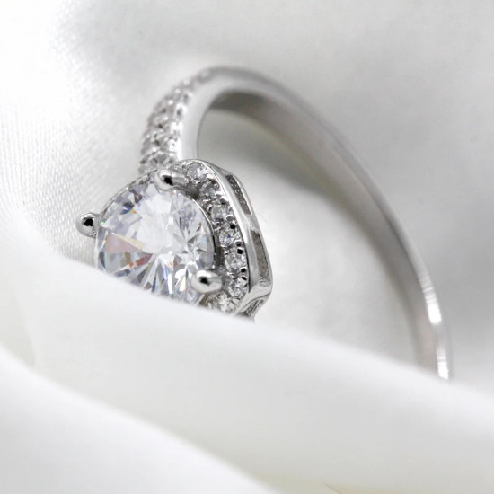 Anillo de Plata de Ley 925 auténtica y pura, piedra CZ, joyería de diamantes deslumbrantes, anillo de aniversario para fiesta de boda para mujer, regalo de joyería - malaquita tienda 36