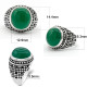 Anillo de Plata de Ley 925 auténtica para hombre, con piedra de ágata Natural, mosaico geométrico, diseño único, joyería fina, regalo - malaquita tienda 36