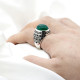 Anillo de Plata de Ley 925 auténtica para hombre, con piedra de ágata Natural, mosaico geométrico, diseño único, joyería fina, regalo - malaquita tienda 36