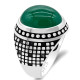 Anillo de Plata de Ley 925 auténtica para hombre, con piedra de ágata Natural, mosaico geométrico, diseño único, joyería fina, regalo - malaquita tienda 36