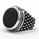 Anillo de Plata de Ley 925 auténtica para hombres, cadena de gotas de piedra de ágata Natural, joyería turca, anillo de boda, joyería fina Vintage - malaquita tienda 36