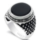 Anillo de Plata de Ley 925 auténtica para hombres, cadena de gotas de piedra de ágata Natural, joyería turca, anillo de boda, joyería fina Vintage - malaquita tienda 36