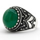 Anillo de Plata de Ley 925 auténtica para hombres, Charm de goteo grande, joyería Vintage de Turquía, piedra de ágata Natural ovalada, anillos de boda para hombres - malaquita tienda 36