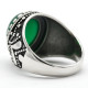 Anillo de Plata de Ley 925 auténtica para hombres, Charm de goteo grande, joyería Vintage de Turquía, piedra de ágata Natural ovalada, anillos de boda para hombres - malaquita tienda 36