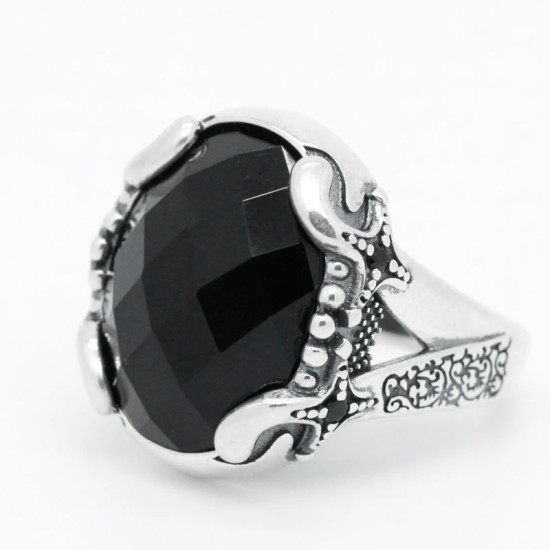Anillo hecho a mano para hombre, de Plata de Ley 925 con piedra, diseño único Vintage, joyería fina para fiesta, regalo de moda - malaquita tienda 36