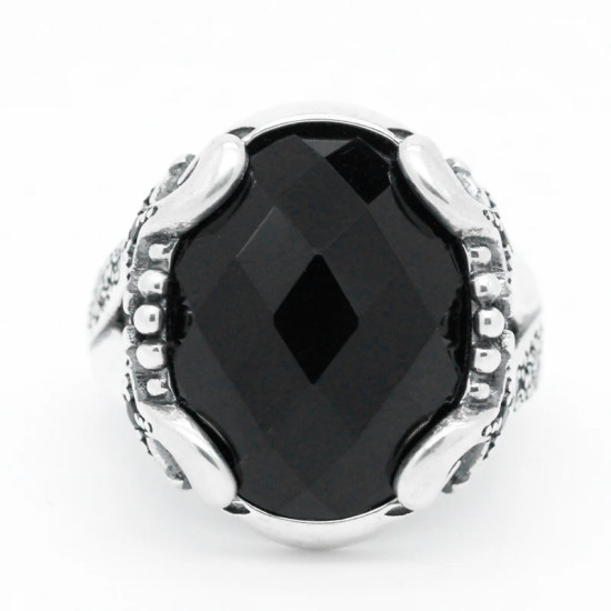 Anillo hecho a mano para hombre, de Plata de Ley 925 con piedra, diseño único Vintage, joyería fina para fiesta, regalo de moda - malaquita tienda 36
