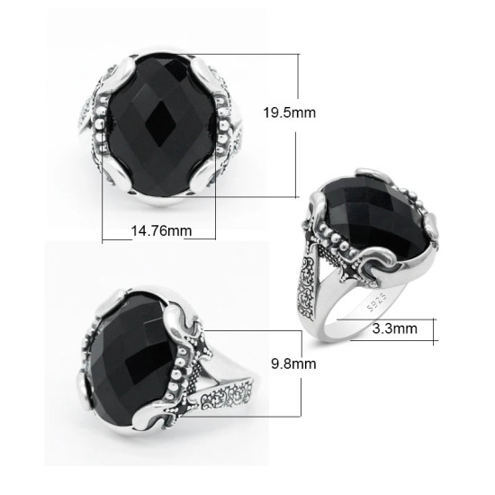 Anillo hecho a mano para hombre, de Plata de Ley 925 con piedra, diseño único Vintage, joyería fina para fiesta, regalo de moda - malaquita tienda 36