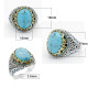 Anillo de Plata de Ley 925 para hombre y mujer, piedra turquesa Natural, joyería turca, regalo Vintage de moda, anillos para hombre, todas las tallas, fiesta - malaquita tienda 36