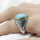 Anillo de Plata de Ley 925 para hombre y mujer, piedra turquesa Natural, joyería turca, regalo Vintage de moda, anillos para hombre, todas las tallas, fiesta - malaquita tienda 36