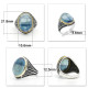 Anillo de Plata de Ley 925 con piedra fluorita Natural para hombre, joyería turca hecha a mano, exquisita, Shofar, salud y amor - malaquita tienda 36