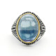 Anillo de Plata de Ley 925 con piedra fluorita Natural para hombre, joyería turca hecha a mano, exquisita, Shofar, salud y amor - malaquita tienda 36