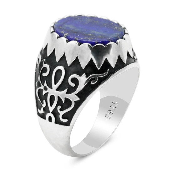 Anillo de Plata de Ley 925 con piedra de lapislázuli Natural para hombre, joyería de Turquía, anillo de gota de agua para dedo - malaquita tienda 36