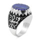 Anillo de Plata de Ley 925 con piedra de lapislázuli Natural para hombre, joyería de Turquía, anillo de gota de agua para dedo - malaquita tienda 36