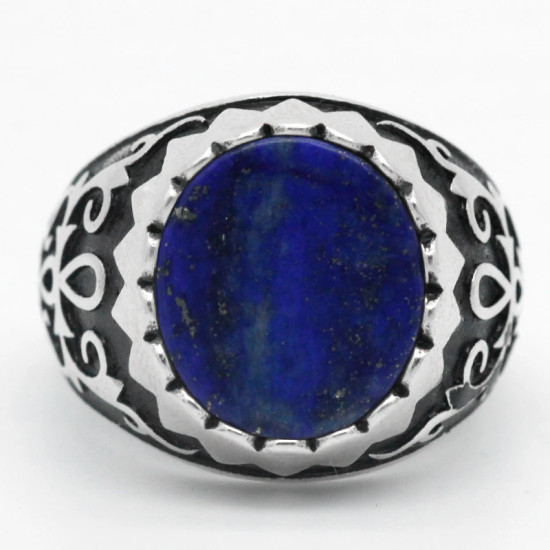 Anillo de Plata de Ley 925 con piedra de lapislázuli Natural para hombre, joyería de Turquía, anillo de gota de agua para dedo - malaquita tienda 36