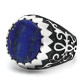 Anillo de Plata de Ley 925 con piedra de lapislázuli Natural para hombre, joyería de Turquía, anillo de gota de agua para dedo - malaquita tienda 36