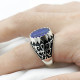 Anillo de Plata de Ley 925 con piedra de lapislázuli Natural para hombre, joyería de Turquía, anillo de gota de agua para dedo - malaquita tienda 36