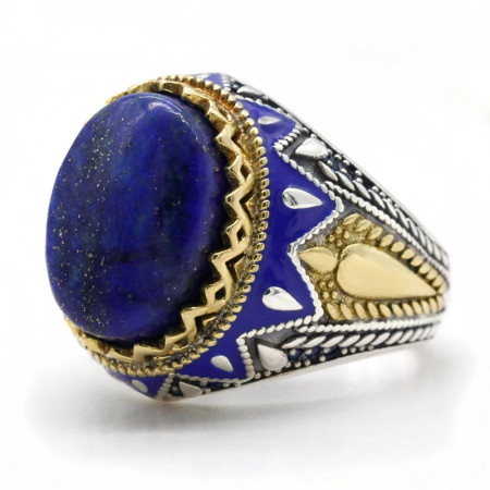 Anillo de plata 925 para hombre y mujer, joyería de piedra Natural de lapislázuli, regalo Vintage, joyería energética de amor de la suerte Anillo de plata 925 para hombre y mujer, joyería de piedra Natural de lapislázuli, regalo Vintage, joyería energética de amor de la suerte