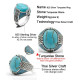Anillo de piedra turquesa Natural para hombres y mujeres, anillo de plata 925 sólida, cadenas masculinas, anillo de fiesta Vintage, anillo de pavo de estilo fresco - malaquita tienda 36