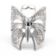 Anillo de circonia cúbica para mujer, sortija de compromiso con diseño de mariposa y corazón, elegante y clásico - malaquita tienda 36