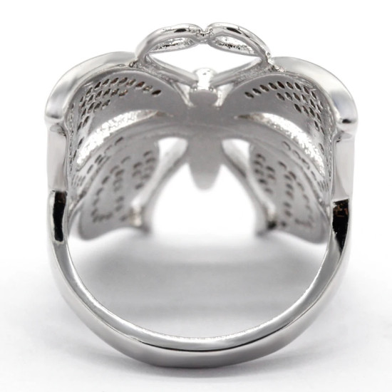 Anillo de circonia cúbica para mujer, sortija de compromiso con diseño de mariposa y corazón, elegante y clásico - malaquita tienda 36