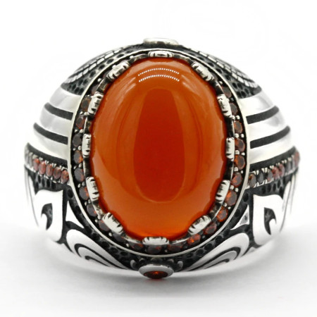Anillo de plata 925 para hombre y mujer, piedra Natural de ágata Aqeeq, diseño Vintage de amor de la paz, anillo de fiesta, joyería fina Anillo de plata 925 para hombre y mujer, piedra Natural de ágata Aqeeq, diseño Vintage de amor de la paz, anillo de fiesta, joyería fina