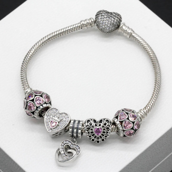 Pulsera de plata de ley 925 con cuentas de circonia cúbica, brazalete calado, regalo de boda, compromiso - malaquita tienda 36
