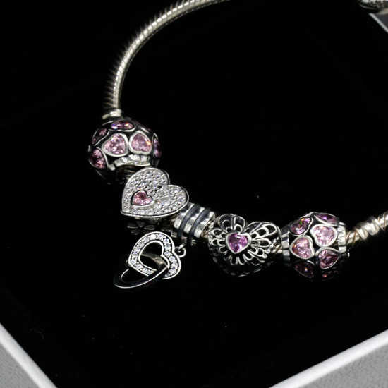Pulsera de plata de ley 925 con cuentas de circonia cúbica, brazalete calado, regalo de boda, compromiso - malaquita tienda 36