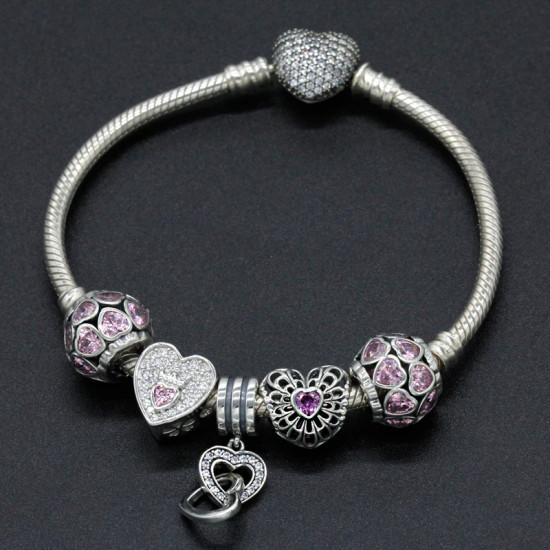 Pulsera de plata de ley 925 con cuentas de circonia cúbica, brazalete calado, regalo de boda, compromiso - malaquita tienda 36