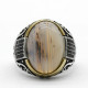 Anillos de plata de ley 925 con piedra de ágata para hombre y mujer, joyas de boda antiguas, joyería Punk Rock turca, regalo - malaquita tienda 36