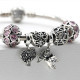 Pulsera de plata de ley 925 sólida para madre, abalorio redondo de corazones rosas, Cupido, árbol de la sabiduría, joyería artesanal, regalo romántico de lujo - malaquita tienda 36