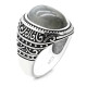 Anillo de Plata de Ley 925 sólida para hombre y mujer, con piedra labradorita Natural, Retro, Punk, tailandés, joyería turca - malaquita tienda 36