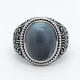 Anillo de Plata de Ley 925 sólida para hombre y mujer, con piedra labradorita Natural, Retro, Punk, tailandés, joyería turca - malaquita tienda 36